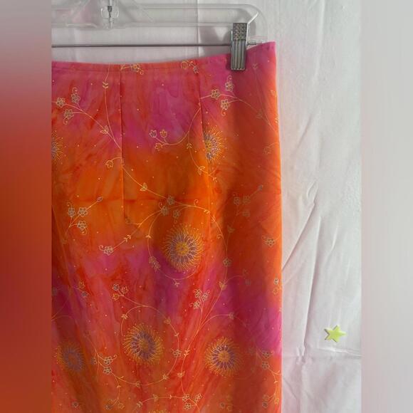 Y2K Beach Gypsy Tie Dye-esque Celestial Sunset Goddess Boho Wrap Skirt S/M - Picture 8 of 12